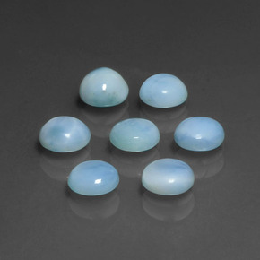 Larimar naturale blu da  ct, taglio rotondo, opaco