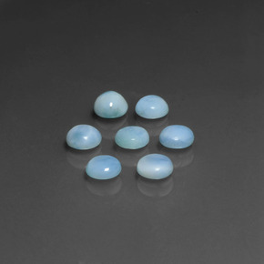 Larimar naturale blu da  ct, taglio rotondo, opaco
