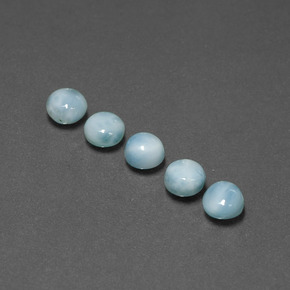 Larimar naturale blu da  ct, taglio rotondo, opaco