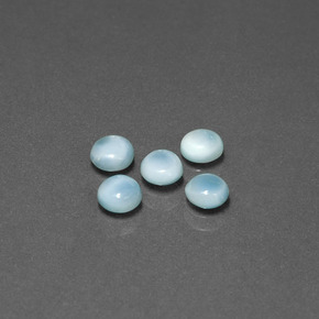 Larimar naturale blu da  ct, taglio rotondo, opaco