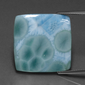 Larimar Verde blu naturale da 13.07 ct, Quadrato, Opaco