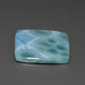 Larimar Verde blu naturale da 13.07 ct, Quadrato, Opaco
