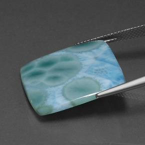 Larimar Verde blu naturale da 13.07 ct, Quadrato, Opaco