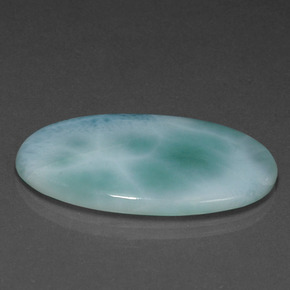 Larimar naturale blu da 21,67 ct, taglio ovale, opaco