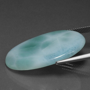 Larimar naturale blu da 21,67 ct, taglio ovale, opaco