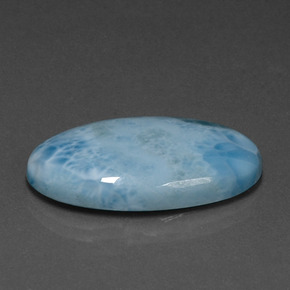 Larimar naturale blu da 17,93 ct, taglio ovale, opaco