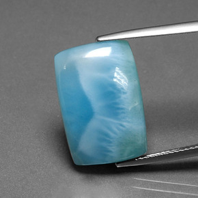 Larimar naturale verde da 11,61 ct, taglio a cuscino, opaco