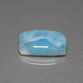 Larimar naturale verde da 11,61 ct, taglio a cuscino, opaco