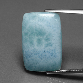 Larimar Azzurro cielo chiaro naturale da 13.34 ct, Taglio a cuscino, Opaco