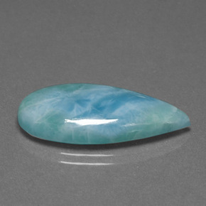 Larimar Blu verde naturale da 12.12 ct, Forma a pera, Opaco