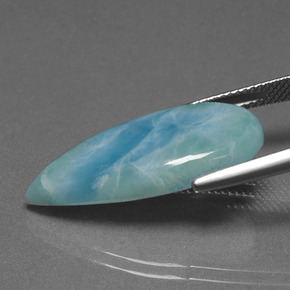 Larimar Blu verde naturale da 12.12 ct, Forma a pera, Opaco
