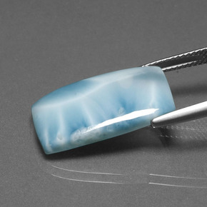 Larimar Verde blu naturale da 11.31 ct, Taglio a cuscino, Opaco
