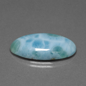 Larimar naturale blu da 13,60 ct, taglio ovale, opaco