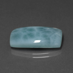 Larimar naturale blu da 10,90 ct, taglio a cuscino, opaco