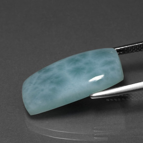 Larimar naturale blu da 10,90 ct, taglio a cuscino, opaco