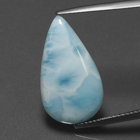 Larimar Verde blu naturale da 6.81 ct, Forma a pera, Opaco