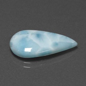Larimar Verde blu naturale da 6.81 ct, Forma a pera, Opaco