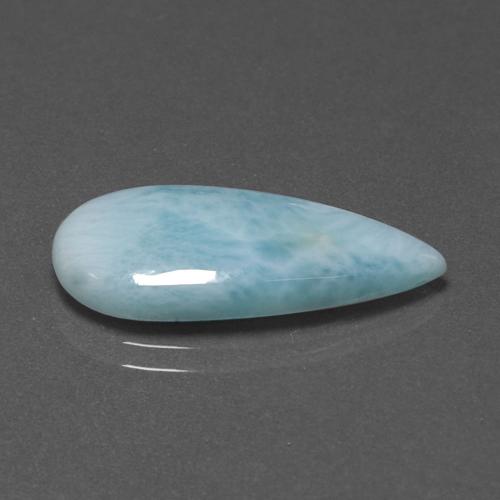 Larimar naturale blu da 7,10 ct, taglio a pera, opaco