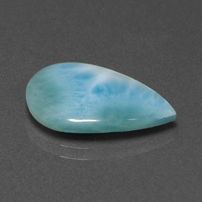 Larimar Verde blu naturale da 5.33 ct, Forma a pera, Opaco