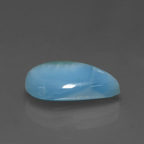 Larimar naturale blu da 3,26 ct, taglio a pera, opaco