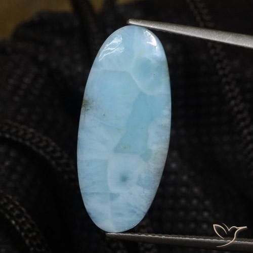 8.26ct Naturale Blu acqua Larimar, Ovale, Opaco