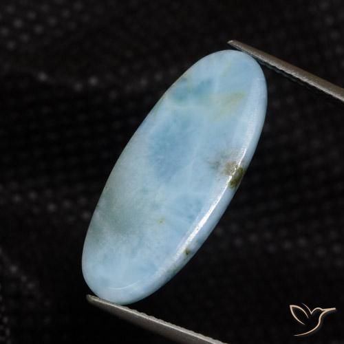 Larimar Blu acqua naturale da 8.26 ct, Ovale, Opaco