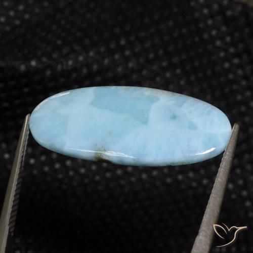 Larimar Blu acqua naturale da 8.26 ct, Ovale, Opaco