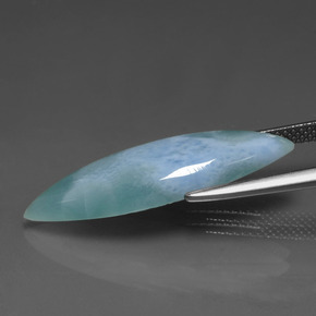 Larimar naturale blu da 7,63 ct, marchesa, opaco