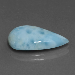 Larimar naturale blu da 5,71 ct, taglio a pera, opaco