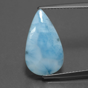 Larimar Verde blu naturale da 5.60 ct, Forma a pera, Opaco