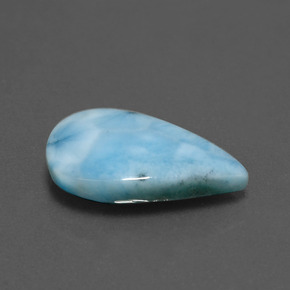 Larimar Verde blu naturale da 5.60 ct, Forma a pera, Opaco