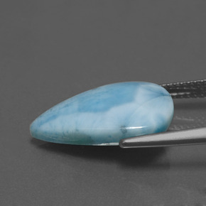 Larimar Verde blu naturale da 5.60 ct, Forma a pera, Opaco