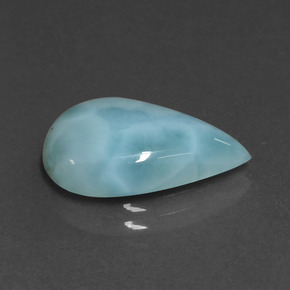 Larimar naturale blu da 5,15 ct, taglio a pera, opaco