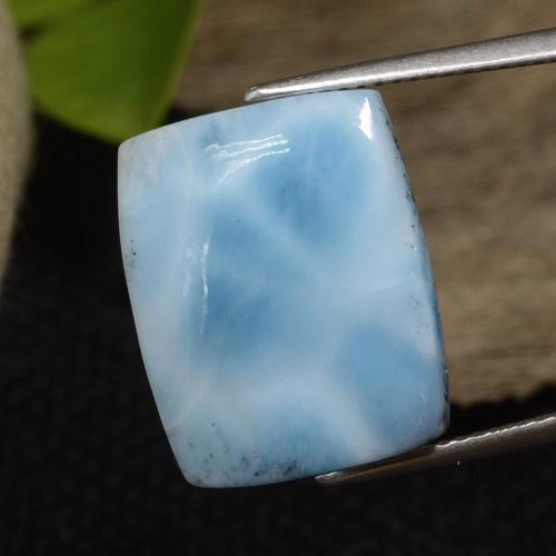 Larimar naturale blu da 9,76 ct, baguette, opaco