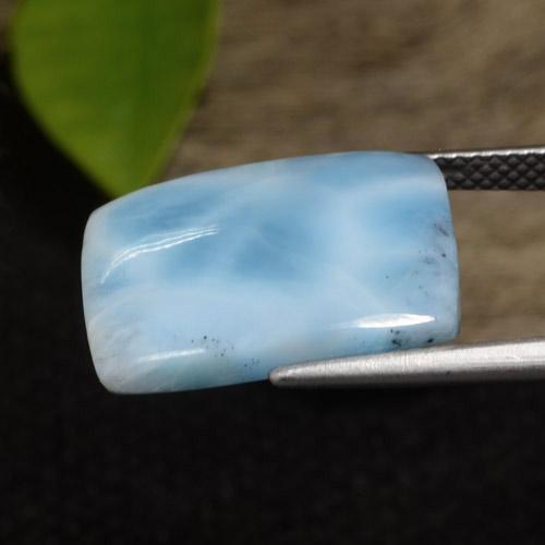 Larimar naturale blu da 9,76 ct, baguette, opaco