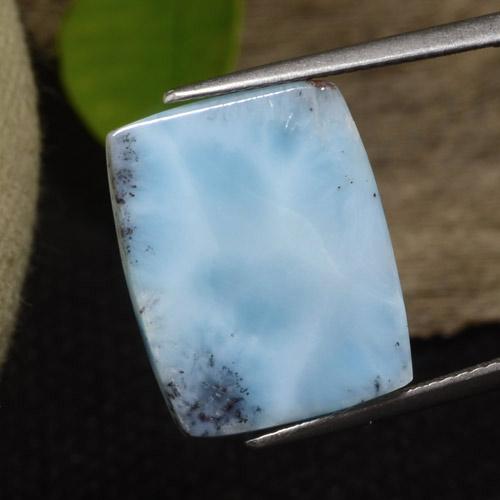 Larimar naturale blu da 9,76 ct, baguette, opaco