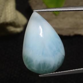 Larimar Verde blu naturale da 12.20 ct, Forma a pera, Opaco