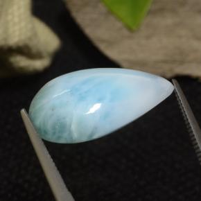 Larimar Verde blu naturale da 12.20 ct, Forma a pera, Opaco