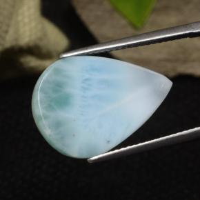 Larimar Verde blu naturale da 12.20 ct, Forma a pera, Opaco