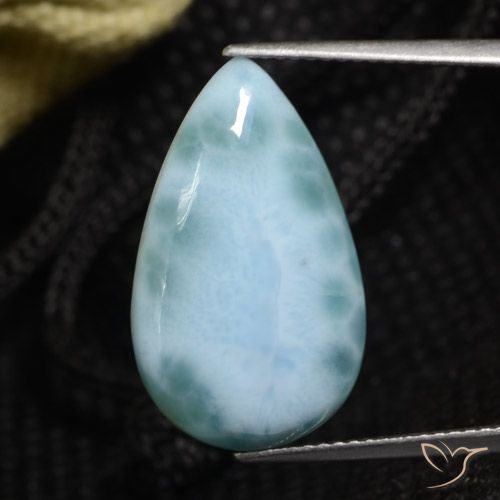 8.74ct Naturale Verde bluastro chiaro Larimar, Forma a pera, Opaco
