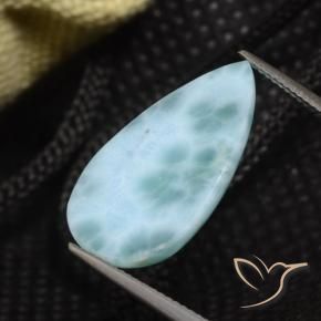 Larimar Verde bluastro chiaro naturale da 8.74 ct, Forma a pera, Opaco