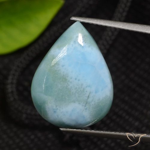 12.03ct Naturale Verde bluastro chiaro Larimar, Forma a pera, Opaco