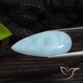 Larimar Azzurro naturale da 9.34 ct, Forma a pera, Opaco