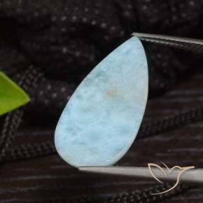 Larimar Azzurro naturale da 9.34 ct, Forma a pera, Opaco