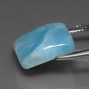 Larimar naturale blu da 9,67 ct, quadrato, opaco