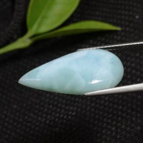 Larimar naturale blu da 7,68 ct, taglio a pera, opaco