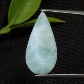 Larimar naturale blu da 7,68 ct, taglio a pera, opaco