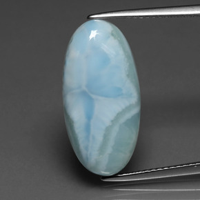Larimar Verde blu naturale da 8.33 ct, Taglio ovale, Opaco