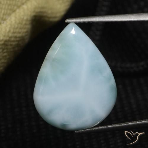 9.04ct Naturale Azzurro Larimar, Forma a pera, Opaco