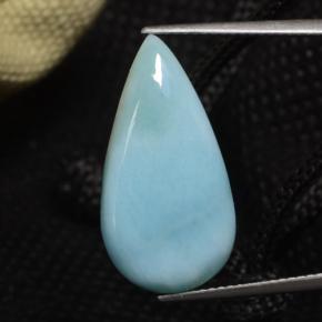 Larimar naturale blu da 8,87 ct, taglio a pera, opaco